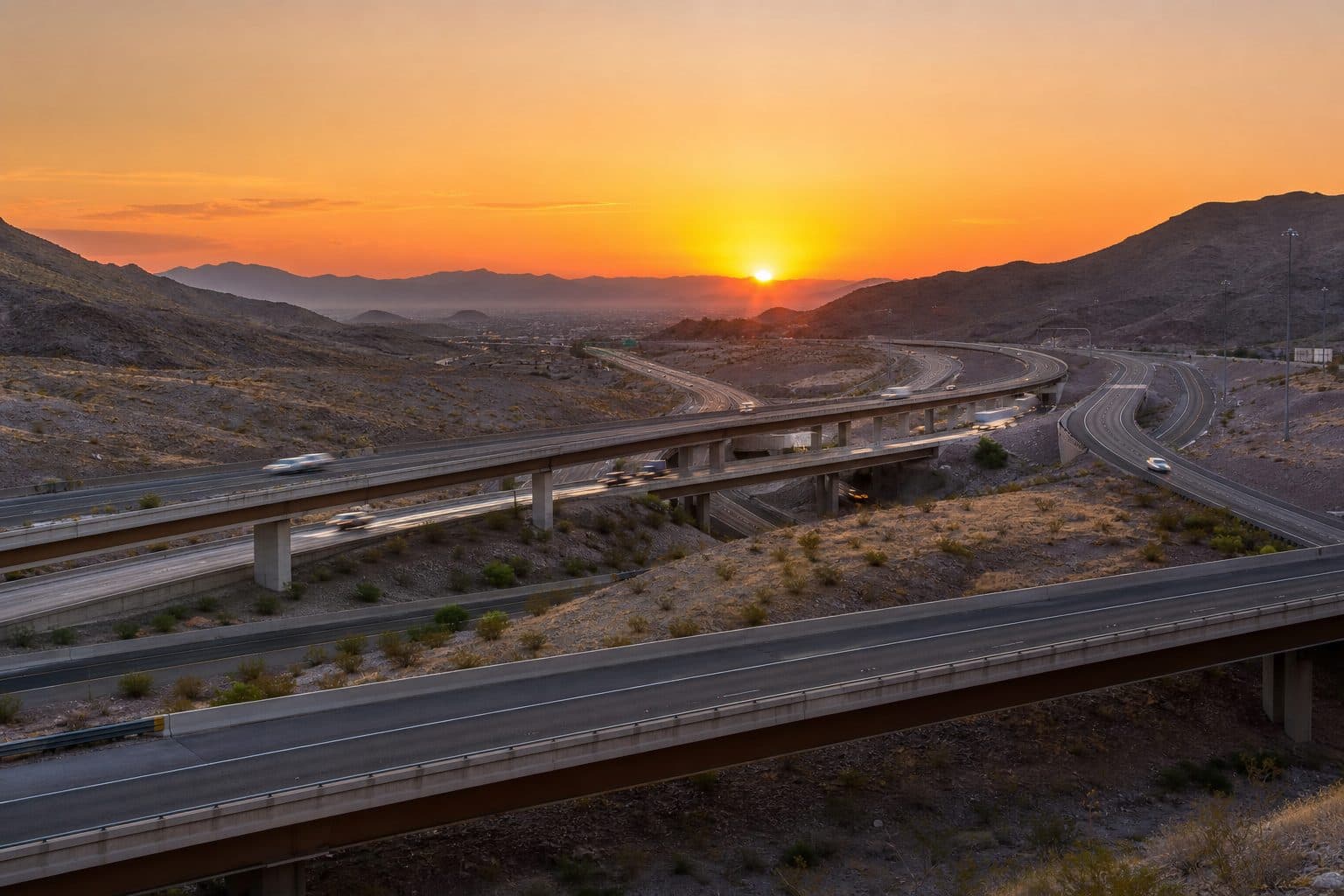 Desert highway interchange serving Henderson, Nevada and Union Village