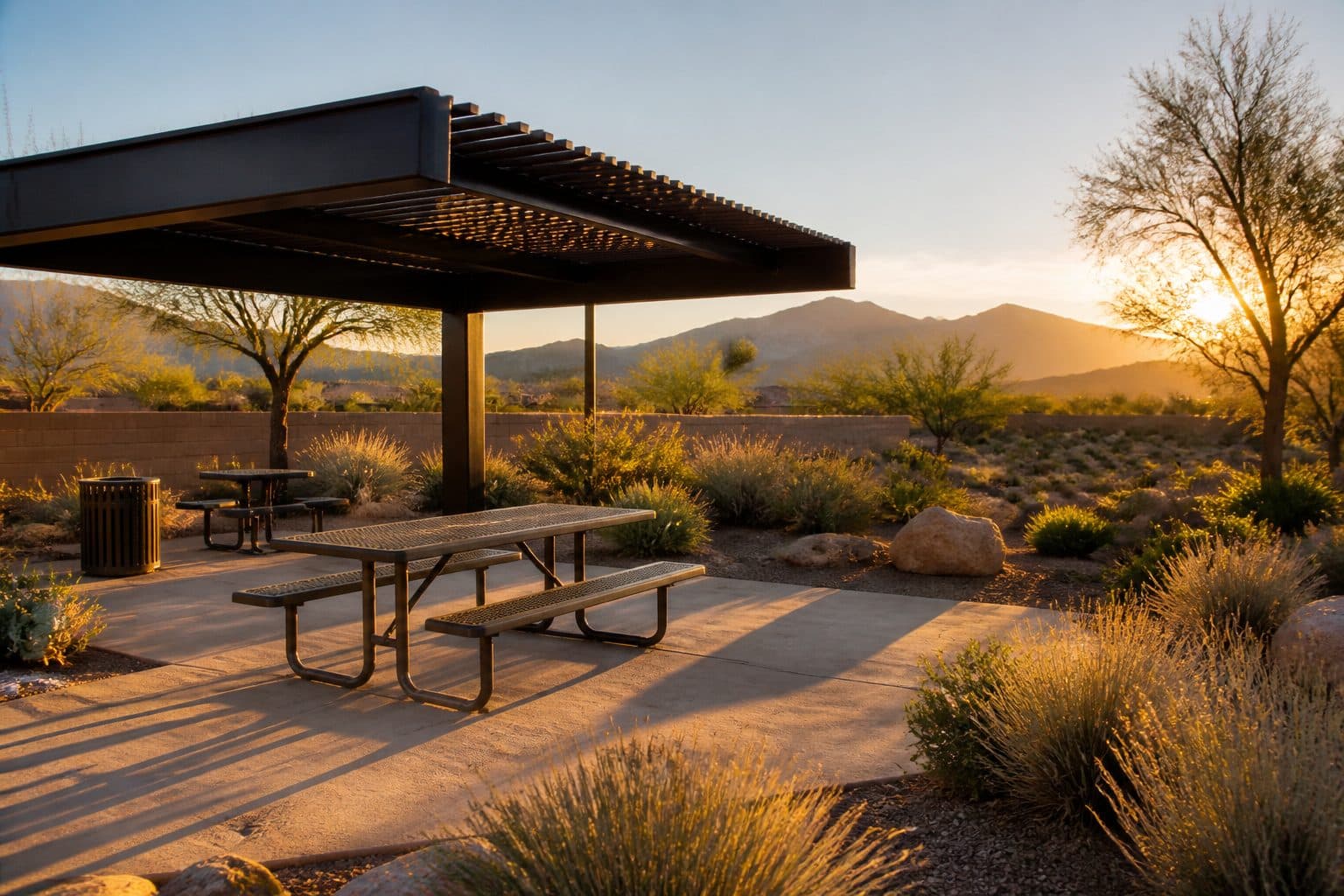 Picnic ramada and desert open space in Henderson, Nevada